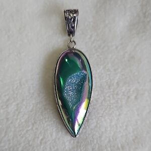 Drusy Quartz Pendant/Slide
